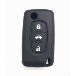 Husa silicon cheie pentru Peugeot/Citroen 3 but negru 
