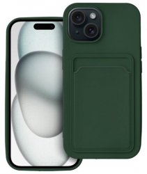 Husa Silicon Compatibila cu Apple iPhone 15 Forcell Card Case Verde 