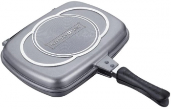 Tigaie tip grill antiaderenta 34 cm nuanta argintiu 