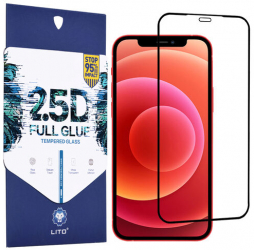 Folie Sticla pentru Apple iPhone 12 Mini Lito 2.5D FullGlue Glass Negru 