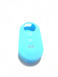 Husa cheie silicon pentru Fiat 3 butoane albastru deschis 