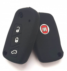 Husa cheie silicon pentru Fiat 3 butoane negru 