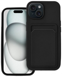 Husa Silicon Compatibila cu Apple iPhone 15 Plus Forcell Card Case Negru 