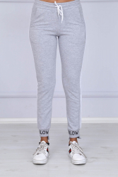 Pantaloni trening Blow din bumbac gri cu dungi albe S Gri deschis 