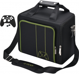 Geanta pentru Xbox Series X/S cu skin controller pliabila cu pereti rigizi maner si curea de umar rezistenta la socuri design ergonomi