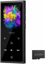 MP3 Player Yoton 16 GB HiFi Bluetooth 5.0 cu card de 64 GB inclus butoane tactile Radio FM inregistrare vocala pedometru suporta car 