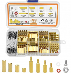 Set distantiere hexagonale M2.5 mama-mama si mama-tata 486 piese din metal cu saibe din plastic pentru placa de baza PCB Raspberry Pi