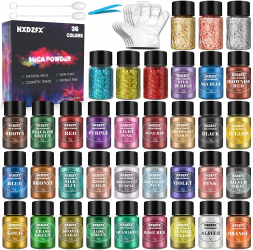 Set pigmenti pudra cu 36 culori sidefat 5g aditiv multifunctional pentru rasina epoxidica machiaj sapun lac de unghii lumanari slime