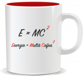 Cana personalizata pentru cafea EMC2 RO interior rosu 