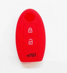 Husa silicon carcasa cheie compatibil Fiat 3 butoane rosu 