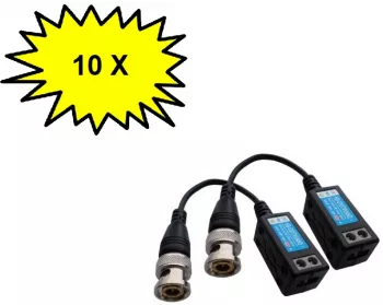 Pachet 10 x set videobalun HD-CVI TVI AHD CVBS 5MP 