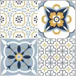Set 12 placi autocolante din vinil 30x30 cm rezistente la apa model floral multicolor 