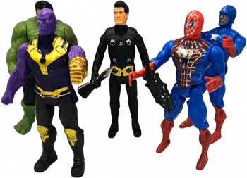 Set 5 Figurine tip Avengers Pentru baieti +3 ani Plastic Multicolor 16 cm 