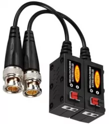 Set Video Balun 1080P AHD HD-CVI TVI CVBS 3MP 4MP negru+rosu 