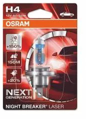 Bec H4 Night Breaker Laser Next Generation +150 12V 55W 