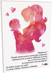 Cadou pentru mama tablou &bdquo Multumesc mama& personalizat - ILIF211019 - 23h Events 