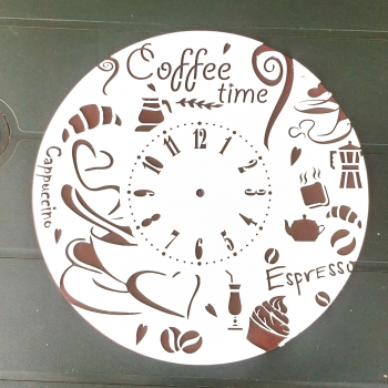 Ceas cadou Coffee Time lemn de plop diam.25cm grosime 6 cm OMIS177 - 23h Events 