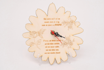 Ceas Gravat Cadou pentru Mama in forma de floare cu petale diam.20cm OMIS178 - 23h Events 