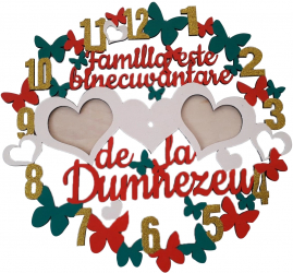 Ceas perete Familia este binecuvantare de la Dumnezeu 30 cm diametru - FEIS1615 - 23h Events 