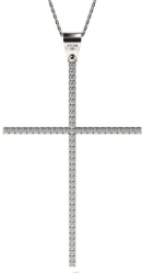 Colier din argint cu cristale model Cross of Love 