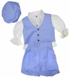 Costum botez din 4 piese pentru baieti Duomar 20623-5-74 Albastru 