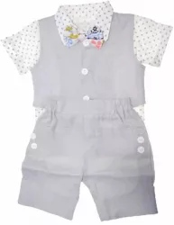 Costum elegant din 5 piese pentru baieti Andreeatex 030623-5 Gri 
