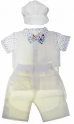 Costum elegant din 5 piese pentru baieti Andreeatex 030623 Crem 