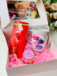 Cutie Cadou Cana Fimo Macarons cutie bomboane si lumanare in borcan YODB1611 - 23h Events 