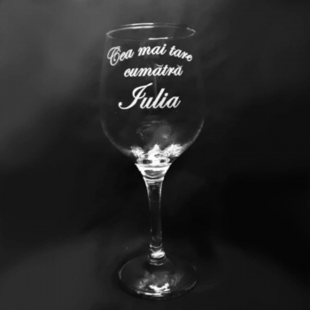 Pahar de vin personalizat prin gravura Cea mai tare cumatra - KLTM211005 - 23h Events 
