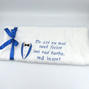 Prosop Mire personalizat prin broderie cu mesaj alb&albastru- ILIF308061 - 23h Events 