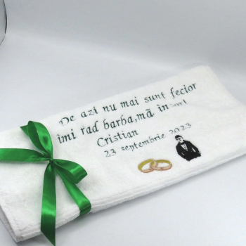 Prosop Mire personalizat prin broderie cu mesaj alb&verde - ILIF308060 - 23h Events 