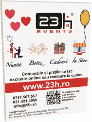 Reclama firma pancarta intrare personalizata dim. 400x300 mm rezistent UV ILIF211027 - 23h Events 