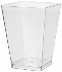 Set 10 cupe pentru desert piramidal plastic transparent 120 ml 50 x 50 x 68 mm 
