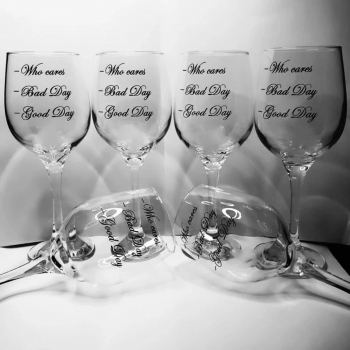 Set 6 pahare de vin personalizate prin gravura Good Day - KLTM211009 - 23h Events 