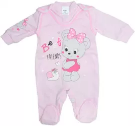 Compleu 2 piese salopeta si bluza pentru fete GAMA 714079-R Roz 