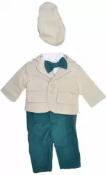 Costum elegant din 6 piese pentru baieti Colibri 070623 Bej 