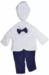 Costum elegant din 6 piese pentru baieti Colibri 070623-A Alb 