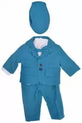 Costum elegant din 6 piese pentru baieti Colibri 070623-T Turcoaz 