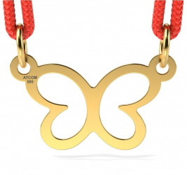 Pandantiv din aur galben cu snur model Butterfly 