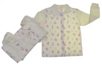 Pijama 2 piese salopeta si bluza pentru fete Koala K847 Galben 