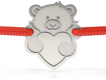 Bratara din aur alb cu snur model Love little bear 