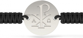 Bratara din aur alb cu snur model Ortodox 09 
