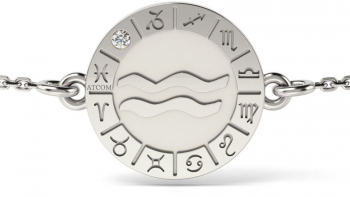 Bratara cu lantisor din aur alb model Aquarius 