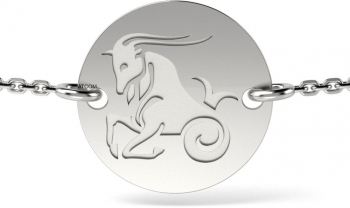 Bratara cu lantisor din aur alb model Capricorn 