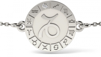 Bratara cu lantisor din aur alb model Capricornus 