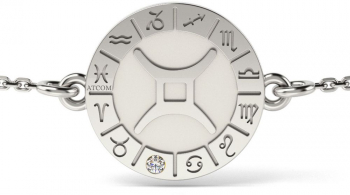 Bratara cu lantisor din aur alb model Gemini 