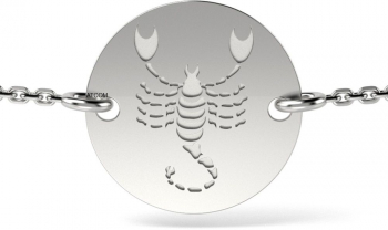 Bratara cu lantisor din aur alb model Scorpion 