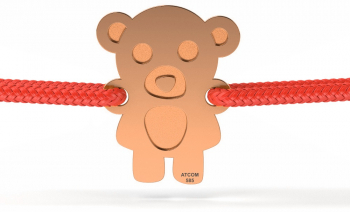 Bratara din aur roz cu snur model Teddy Bear 