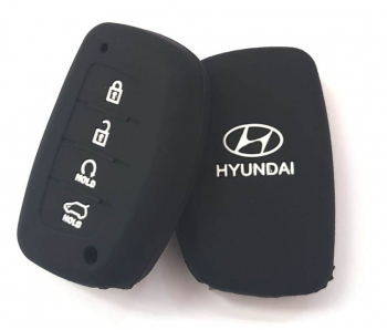 Husa silicon carcasa chei pentru Hyundai 4 butoane negru 