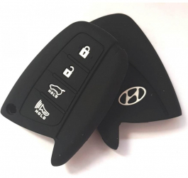 Husa silicon carcasa chei pentru Hyundai 4 butoane negru 